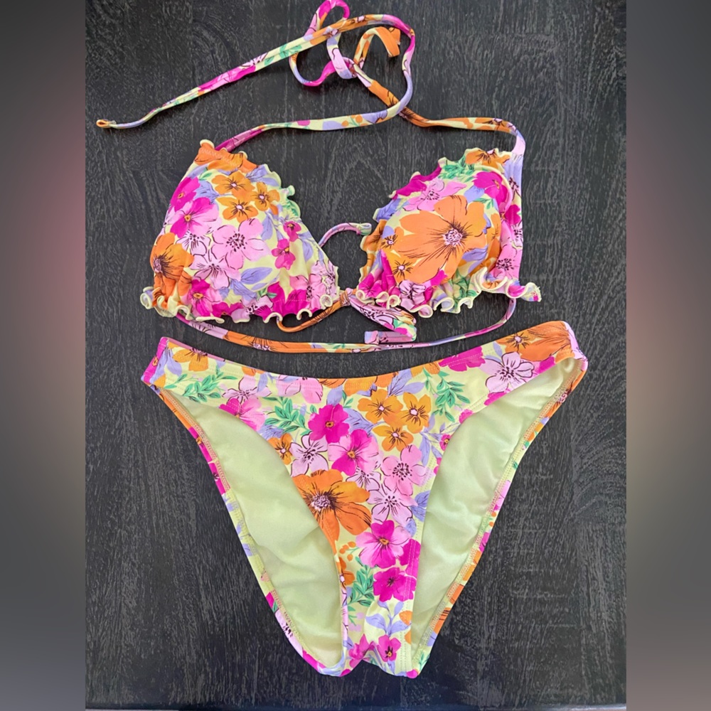Colorful Bikini- Worn Once (top-M) (bottom-S)